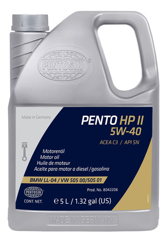Aceite Para Motor Pentosin Hp Ii 5w-40 5l
